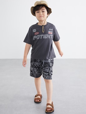「ペイズリー柄パンツ」｜nissen Kids Modelsさん（キッズ・120cm）の夏コーディネート