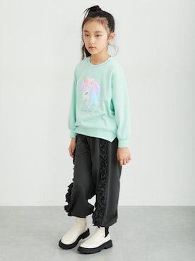 「アイテム（スウェットパンツ）」を使った、nissen Kids Modelsさん（キッズ・124cm）の冬コーディネート