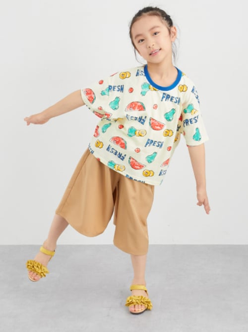 キッズ女の子　ベスト&ガウチョパンツ 接触冷感・吸汗速乾ガウチョパンツ（女の子）（その他パンツ