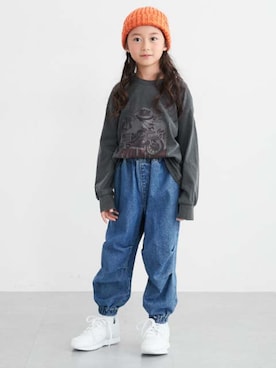 「アイテム（Tシャツ/カットソー）」を使った、nissen Kids Modelsさん（キッズ・120cm）の冬コーディネート