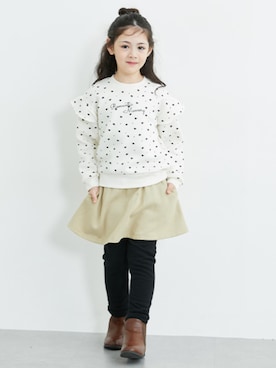「裏起毛トレーナー」｜nissen Kids Modelsさん（キッズ・120cm）の秋コーディネート