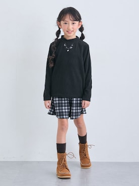 「アイテム（Tシャツ/カットソー）」を使った、nissen Kids Modelsさん（キッズ・120cm）の冬コーディネート