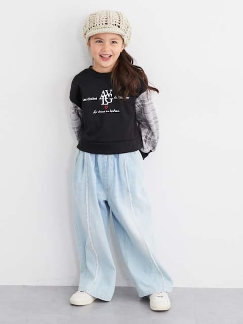 セール】フリンジデニムワイドパンツ（デニムパンツ）｜QUNTSTYLE