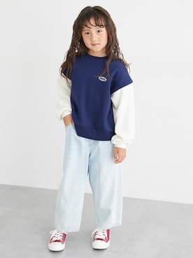 「アイテム（スウェット）」を使った、nissen Kids Modelsさん（キッズ・123cm）の秋コーディネート