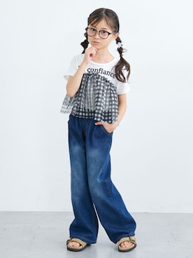 「QUNTSTYLE（キュントスタイル）のアイテム」を使った、nissen Kids Modelsさん（キッズ・120cm）の夏コーディネート