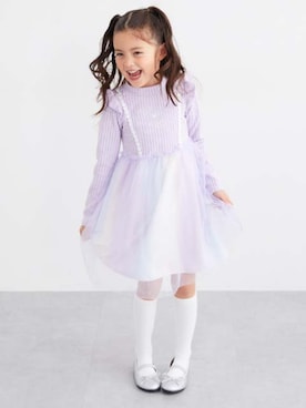 「アイテム（ワンピース）」を使った、nissen Kids Modelsさん（キッズ・120cm）の冬コーディネート