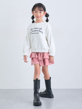 「ベロア」｜nissen Kids Modelsさん（キッズ・120cm）の冬コーディネート