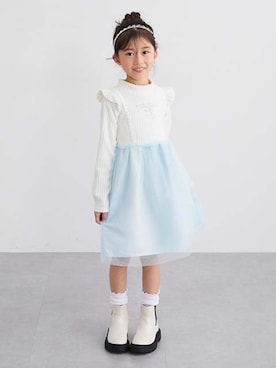 「アイテム（ワンピース）」を使った、nissen Kids Modelsさん（キッズ・145cm）の冬コーディネート