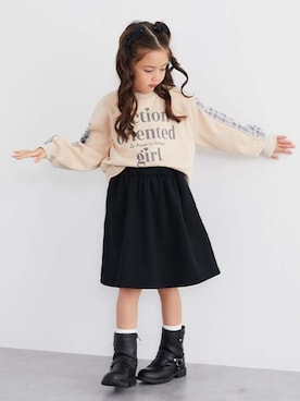 「チェック柄」｜nissen Kids Modelsさん（キッズ・120cm）の冬コーディネート