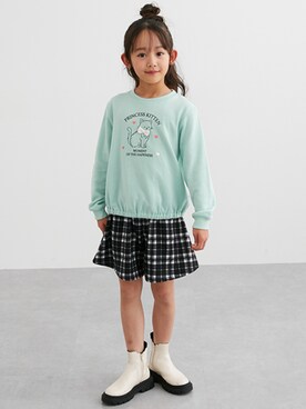 「キュロット」｜「アイテム（スウェット）」を使った、nissen Kids Modelsさん（キッズ・120cm）の冬コーディネート