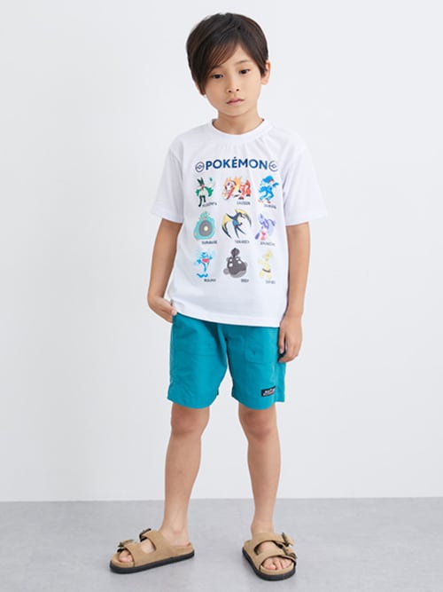 新品未使用【ポケモンスリープ】接触冷感プリントTシャツ＆ショートパンツ NVY ポケットモンスター】<半袖Tシャツ>吸汗速乾 抗菌防臭 防蚊