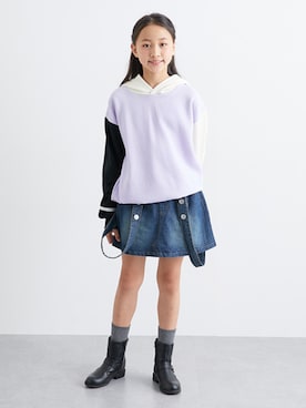 「アイテム（スウェット）」を使った、nissen Kids Modelsさん（キッズ・148cm）の夏コーディネート