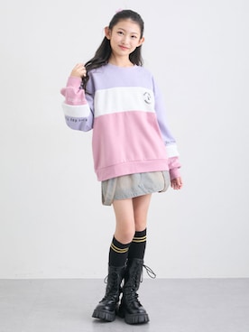 「アイテム（スウェット）」を使った、nissen Kids Modelsさん（キッズ・145cm）の冬コーディネート