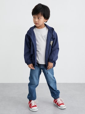 「アイテム（パーカー）」を使った、nissen Kids Modelsさん（キッズ・120cm）の秋コーディネート