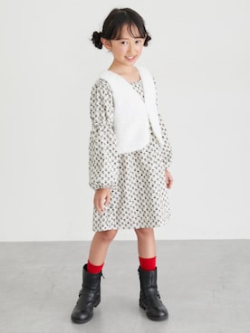 「アイテム（ワンピース/ドレス）」を使った、nissen Kids Modelsさん（キッズ・120cm）の秋コーディネート
