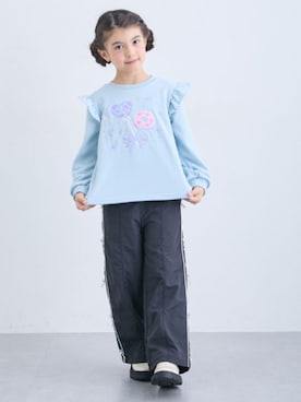 「トレーナー」｜nissen Kids Modelsさん（キッズ・120cm）の冬コーディネート