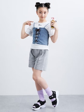 「QUNTSTYLE（キュントスタイル）のアイテム」を使った、nissen Kids Modelsさん（キッズ・143cm）の夏コーディネート