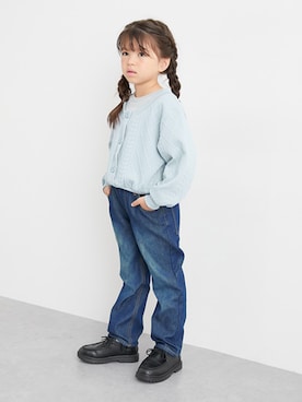 「アイテム（デニムパンツ）」を使った、nissen Kids Modelsさん（キッズ・120cm）の冬コーディネート