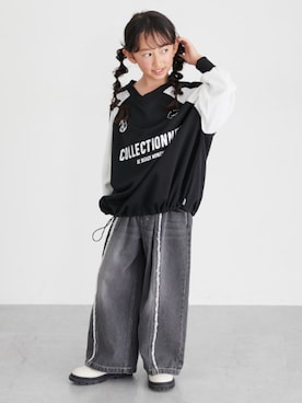 「アイテム（スウェット）」を使った、nissen Kids Modelsさん（キッズ・120cm）の秋コーディネート