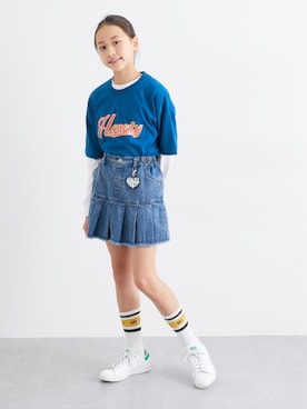 「アイテム（スカート）」を使った、nissen Kids Modelsさん（キッズ・148cm）の夏コーディネート