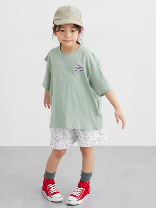 パンツ muguet frill knit short pants セール】裾フリル総柄ショートパンツ（女の子）（その他パンツ