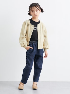 「アイテム（トップス）」を使った、nissen Kids Modelsさん（キッズ・124cm）の冬コーディネート