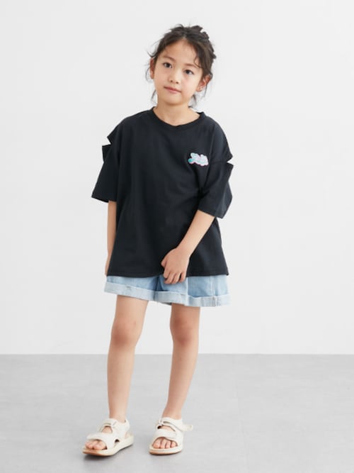 BLAMINK　DENIM ショートパンツ　36 センタータックデニムショートパンツ（女の子）（デニムパンツ