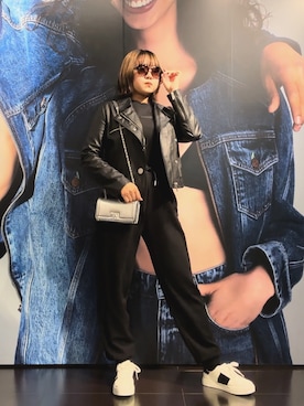 「シルバー」｜「アイテム（デニムジャケット）」を使った、moᴥmoさん（レディース・157cm）の冬コーディネート