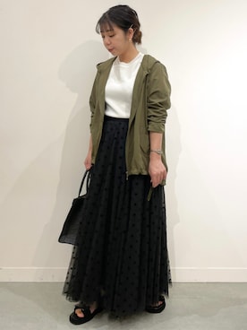 「アイテム（マウンテンパーカー）」を使った、ゆうきさん（レディース・150cm）の春コーディネート