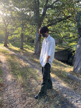 「ADRER（アドラー）のHigh sole leather heel boots/ハイソールレザーヒールブーツ（ブーツ）」を使った、ひょが。さん（メンズ・168cm）の夏コーディネート