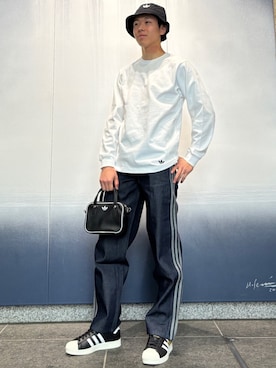 「adidas（アディダス）のアイテム（帽子）」を使った、MRさん（メンズ・174cm）の春コーディネート