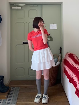 「DHOLIC（ディーホリック）のアイテム（シューズ）」を使った、okponさん（レディース・158cm）の夏コーディネート