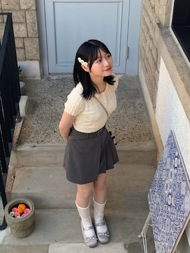 「イエベ春」｜「アイテム（グレー系）」を使った、okponさん（レディース・158cm）の夏コーディネート