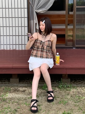 「アイテム（キャミソール）」を使った、okponさん（レディース・158cm）の夏コーディネート