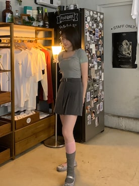 「イエベ春」｜「アイテム（グレー系）」を使った、okponさん（レディース・158cm）の夏コーディネート