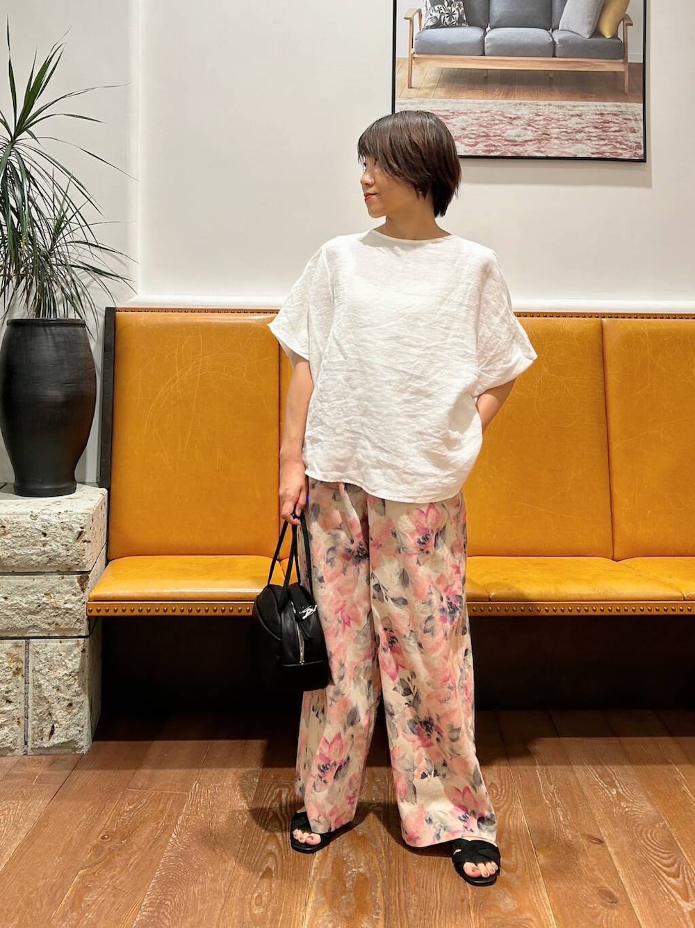 「urbanresearchdoors、かぐれ、アーバンリサーチドアーズ、低身長コーデ、152cm、イエベ秋」｜「URBAN RESEARCH DOORSの『一部WEB限定カラー』セパレートフラットサンダル（サンダル、ブラック系）」を使った、YUKI KAWAIさん（レディース・152cm）の夏コーディネートの1枚目の写真
