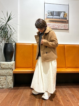 「アイテム（テーラードジャケット、イエロー系）」を使った、YUKI KAWAIさん（レディース・152cm）の冬コーディネート