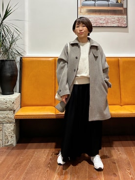 「アイテム（ステンカラーコート）」を使った、YUKI KAWAIさん（骨格ナチュラル・レディース・152cm）の秋コーディネート