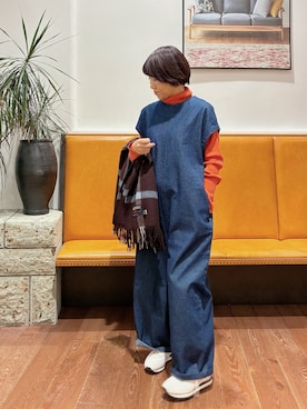 かぐれ　リネンノースリーブオールインワン かぐれ（カグレ）の「リネンハーフスリーブオールインワン（サロペット