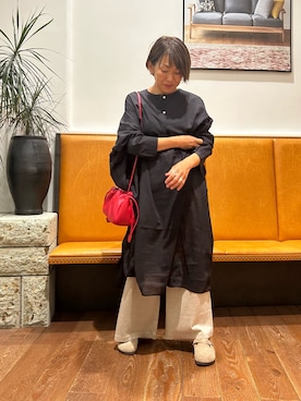 「アイテム（チュニック）」を使った、YUKI KAWAIさん（レディース・152cm）の夏コーディネート