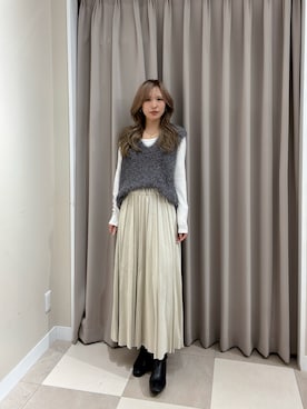 「アイテム（ベスト）」を使った、Rioriさん（レディース・166cm・20代）の冬コーディネート