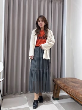 「ロゴニット」｜Rioriさん（レディース・167cm）の春コーディネート