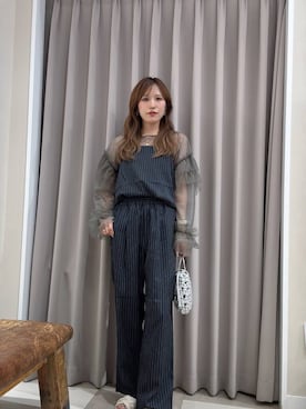 「アイテム（セットアップ）」を使った、Rioriさん（レディース・167cm）の夏コーディネート