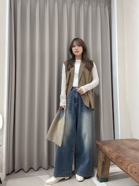 「春のジャケットスタイル」｜「アイテム（ブーツ）」を使った、Rioriさん（レディース・167cm）の春コーディネート