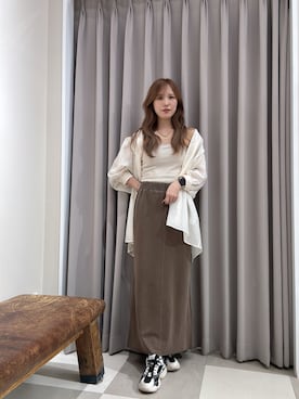 「アイテム（シャツワンピース）」を使った、Rioriさん（レディース・166cm）の秋コーディネート