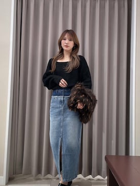 「アイテム（クラッチバッグ）」を使った、Rioriさん（レディース・167cm）の秋コーディネート