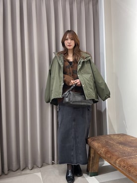 「アイテム（マウンテンパーカー）」を使った、Rioriさん（レディース・167cm）の冬コーディネート