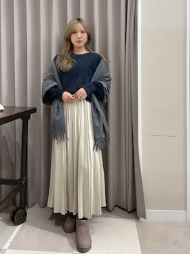 「アイテム（マフラー）」を使った、Rioriさん（レディース・166cm）の秋コーディネート