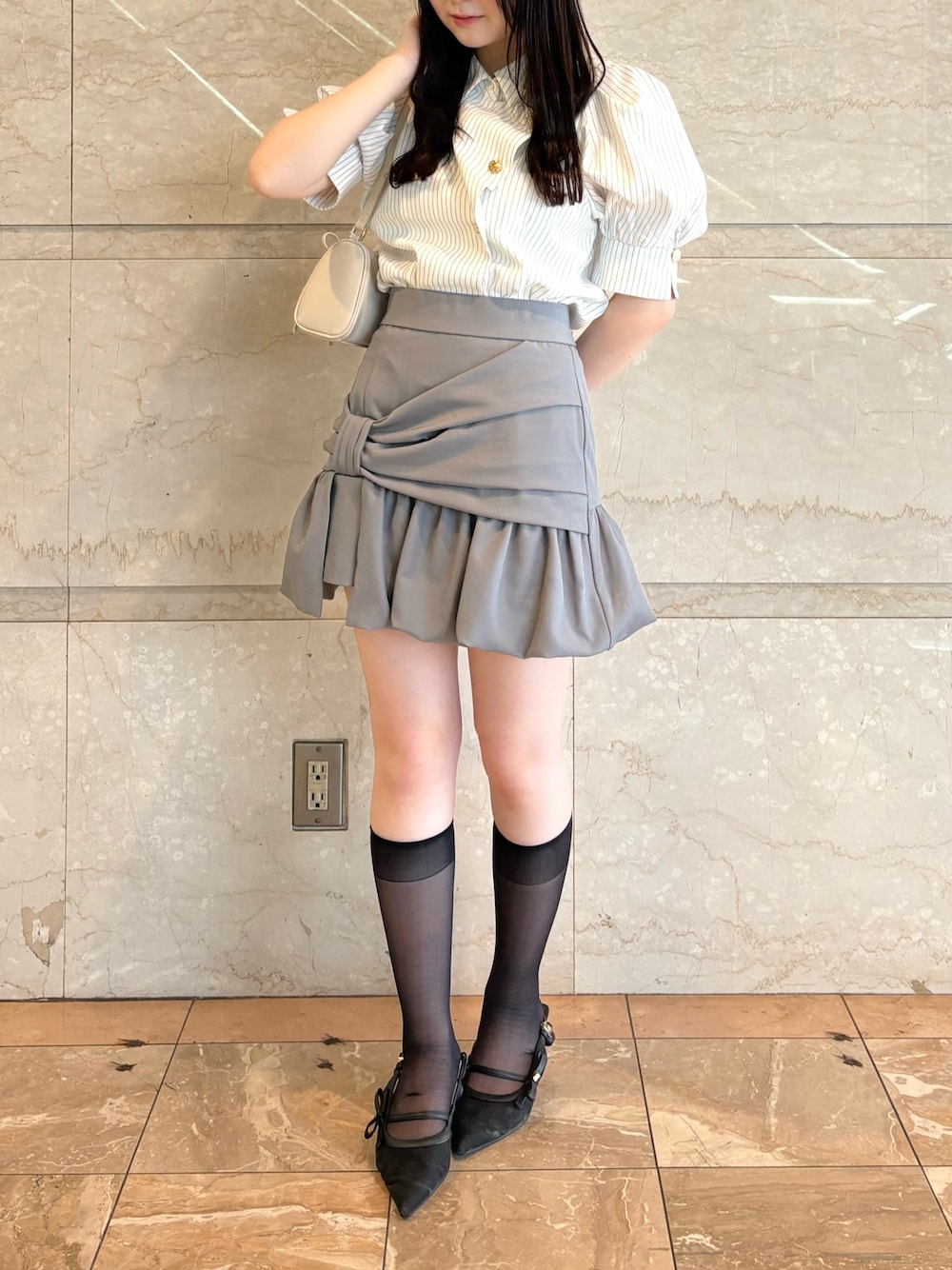 スカート ナナメリボンミニスカート ダズリン ナナメリボンミニ