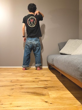 「Lee（リー）のアイテム」を使った、BEERadekoさん（メンズ・163cm）の夏コーディネート